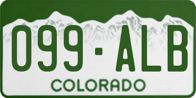 CO license plate 099ALB