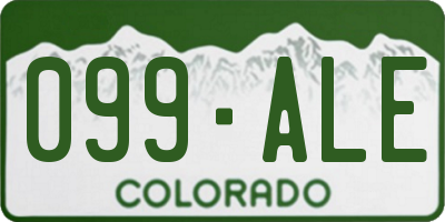 CO license plate 099ALE