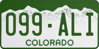 CO license plate 099ALI