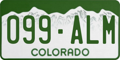 CO license plate 099ALM
