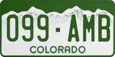 CO license plate 099AMB