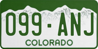 CO license plate 099ANJ