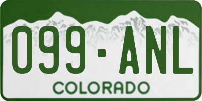 CO license plate 099ANL
