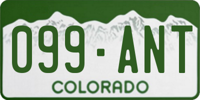 CO license plate 099ANT