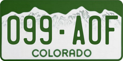 CO license plate 099AOF
