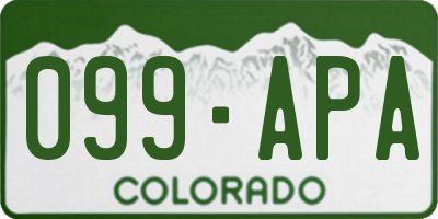 CO license plate 099APA