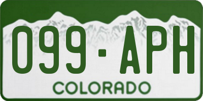 CO license plate 099APH