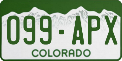 CO license plate 099APX