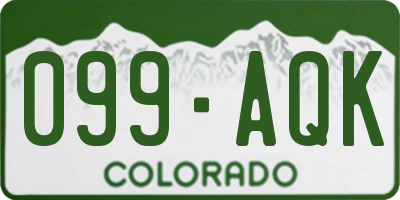 CO license plate 099AQK
