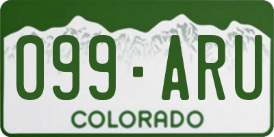 CO license plate 099ARU