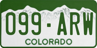 CO license plate 099ARW