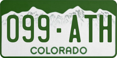 CO license plate 099ATH