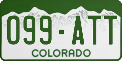 CO license plate 099ATT
