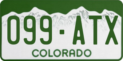 CO license plate 099ATX