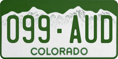 CO license plate 099AUD