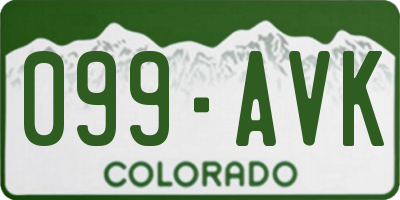 CO license plate 099AVK