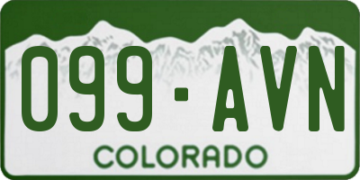 CO license plate 099AVN
