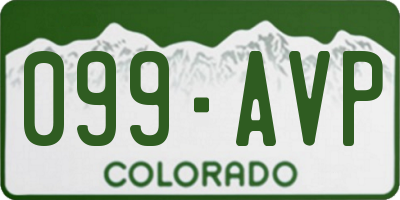 CO license plate 099AVP