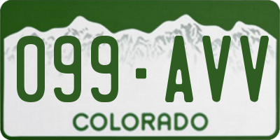 CO license plate 099AVV