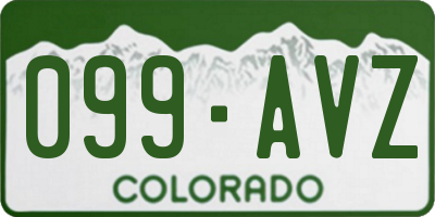 CO license plate 099AVZ