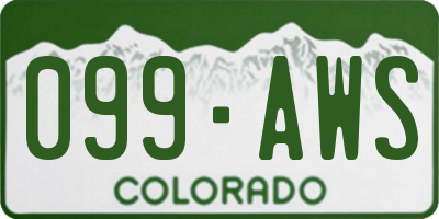 CO license plate 099AWS
