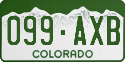 CO license plate 099AXB