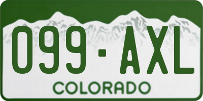 CO license plate 099AXL