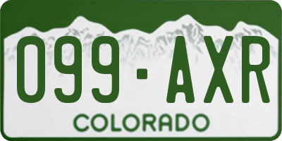 CO license plate 099AXR