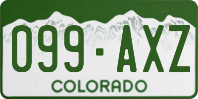 CO license plate 099AXZ