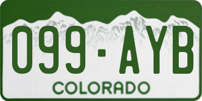 CO license plate 099AYB