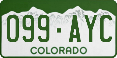 CO license plate 099AYC