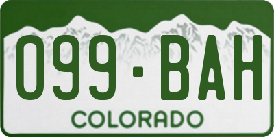 CO license plate 099BAH