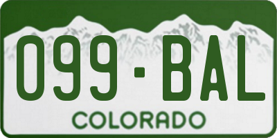 CO license plate 099BAL