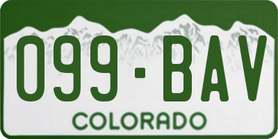CO license plate 099BAV
