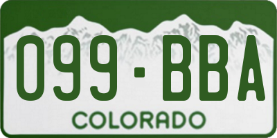 CO license plate 099BBA
