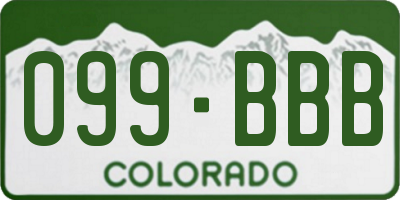 CO license plate 099BBB