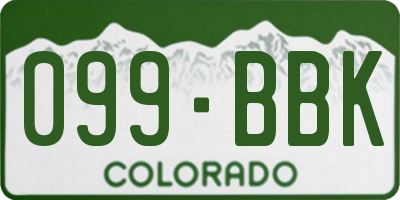 CO license plate 099BBK