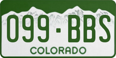 CO license plate 099BBS