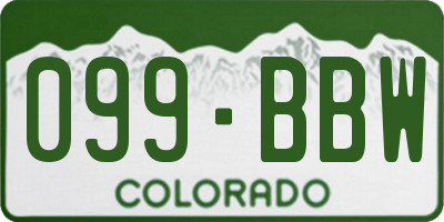 CO license plate 099BBW