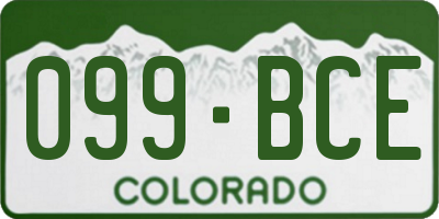CO license plate 099BCE