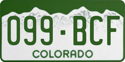 CO license plate 099BCF