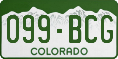 CO license plate 099BCG