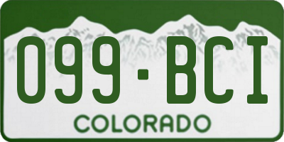 CO license plate 099BCI