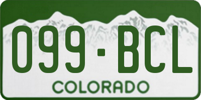 CO license plate 099BCL