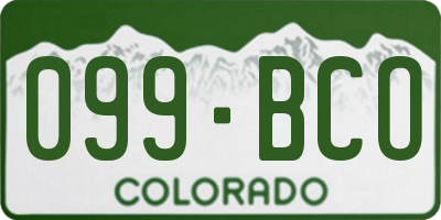 CO license plate 099BCO