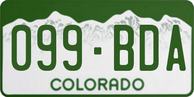 CO license plate 099BDA