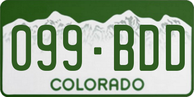 CO license plate 099BDD
