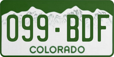CO license plate 099BDF