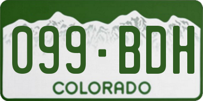 CO license plate 099BDH