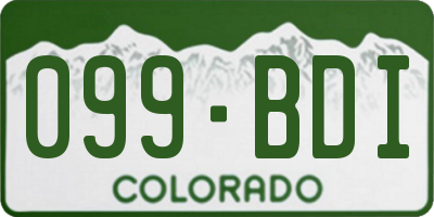 CO license plate 099BDI